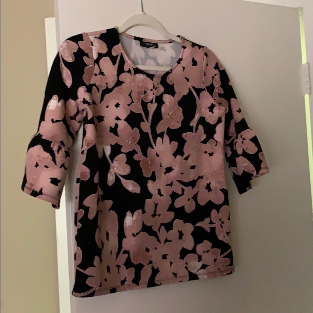 Black, white, and. Pink floral dress shirt